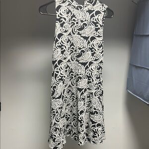 Elegant Black and White Patterned Dress